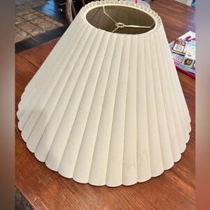 Elegant large Cream Pleated Lampshade